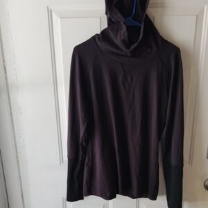 Lululemon Vented Cowl Neck Hoodie Shirt Women's Large Read